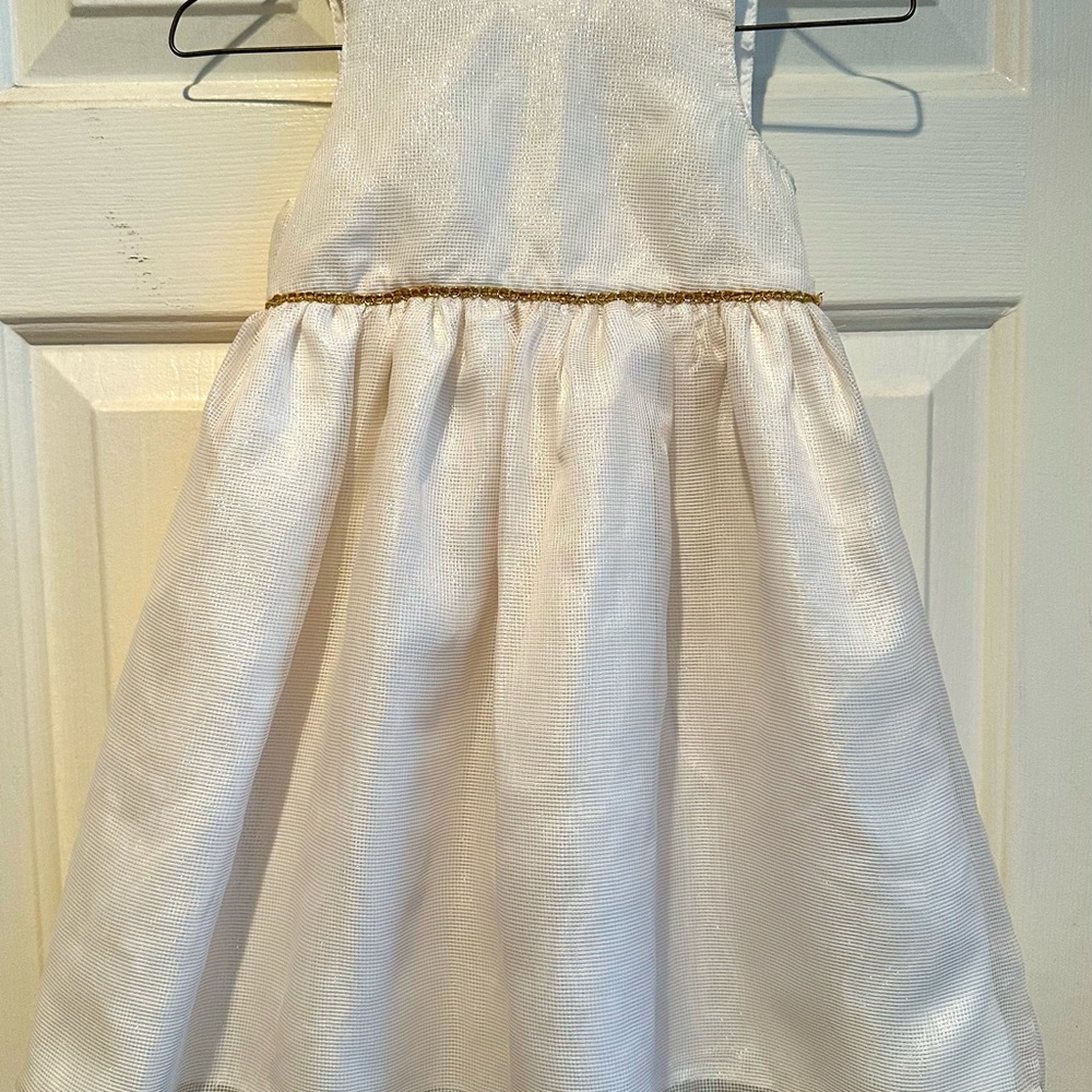 Marmellata Elegant Ivory and Gold 3T Dress-EUC